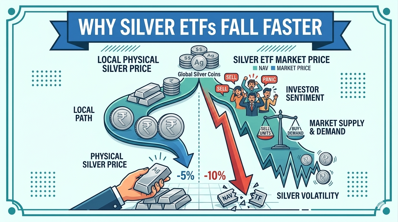 Why Silver ETF Prices and Physical Silver Rates Move Differently in India